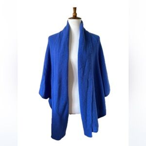 LILLY PULITZER Cashmere Cobalt Blue Cardigan Cloak Poncho Sweater Size XS